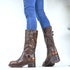 ELEGANTE PUNK-GOTHIC DAMENSTIEFEL MIT PLATEAU - KLASSISCHE BIKER BOOTS IM BLOCKABSATZ